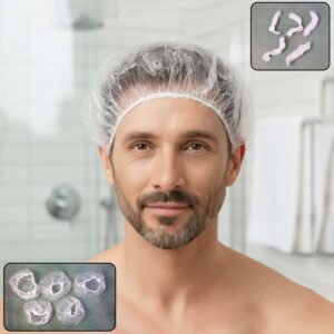 DisposableShowerCaps-WOSKU-01.jpg Men's Disposable Shower Caps – Waterproof Hair Protection Pack of 5
