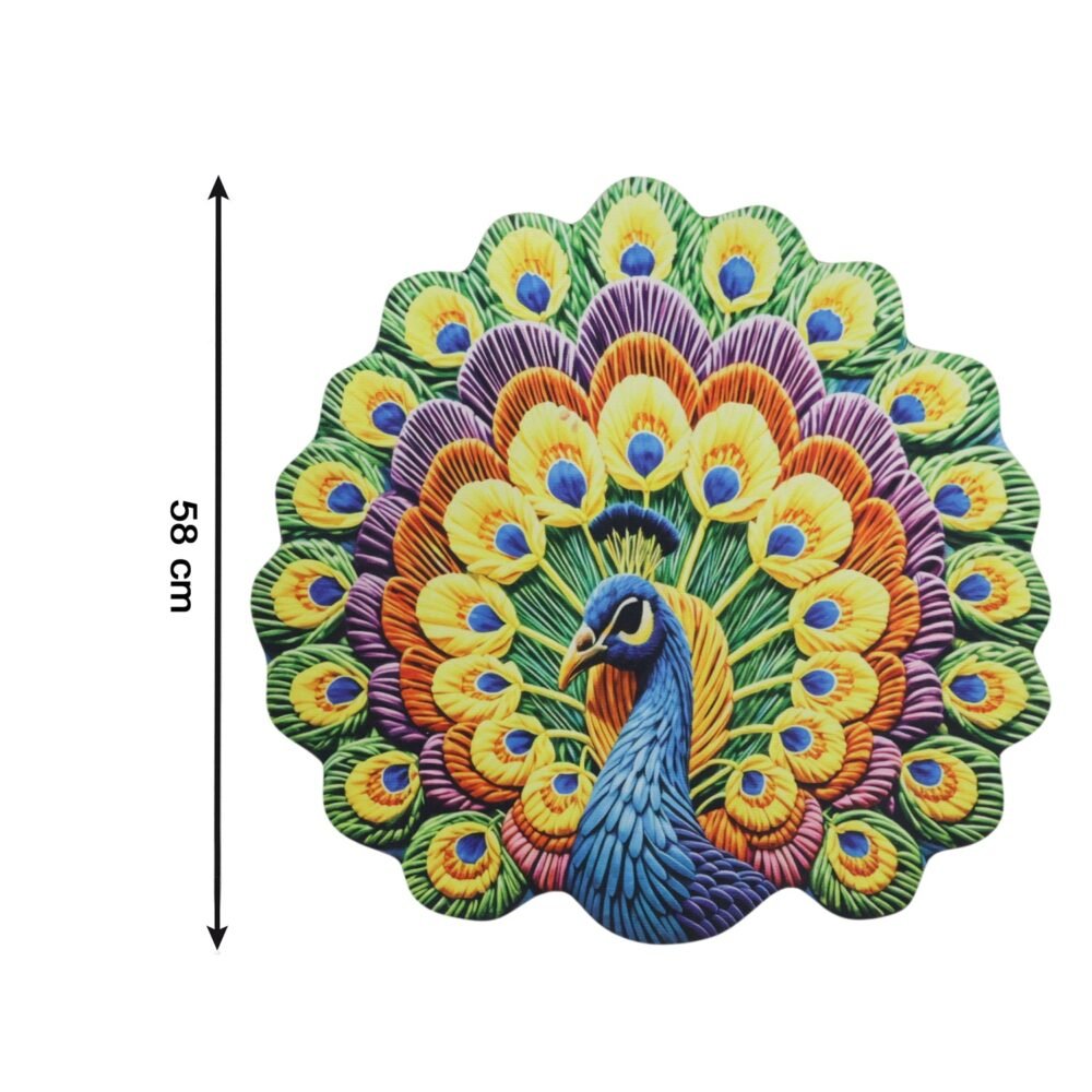 Peacock Design Floor Mat – Vibrant and Soft Home Decor