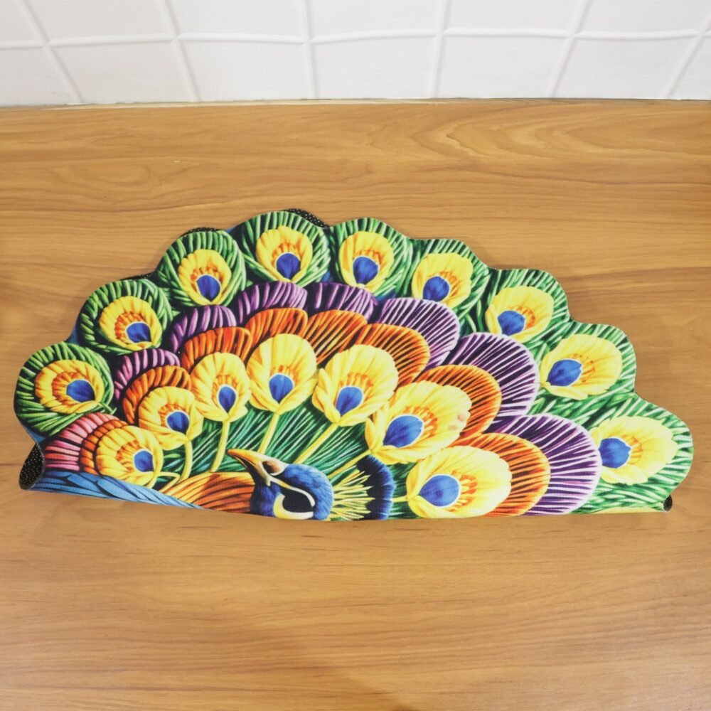 Peacock Design Floor Mat – Vibrant and Soft Home Decor