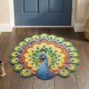 Peacock Design Floor Mat – Vibrant and Soft Home Decor