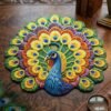 Peacock Design Floor Mat – Vibrant and Soft Home Decor