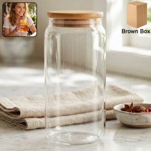 Airtight Glass Storage Jar – Elegant Kitchen Canister for Freshness
