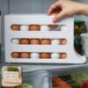 Plastic Egg Storage Organizer – Space-saving fridge tray for neat kitchen organization