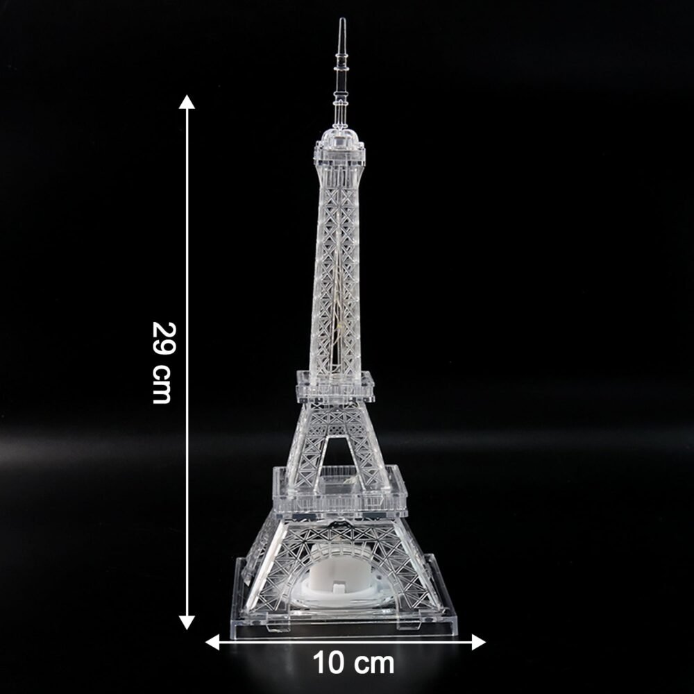 LED Eiffel Tower Decorative Night Light – Multicolor Crystal Lamp