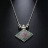 Traditional Square Motif Oxidised Silver Pendant Necklace – Elegant Ethnic Style