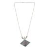 Traditional Square Motif Oxidised Silver Pendant Necklace – Elegant Ethnic Style