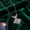 Traditional Square Motif Oxidised Silver Pendant Necklace – Elegant Ethnic Style
