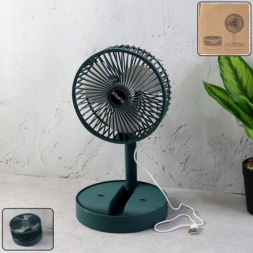 Fan-01.jpg Telescopic Foldable Mini USB Desk Fan – Adjustable & Quiet Cooling