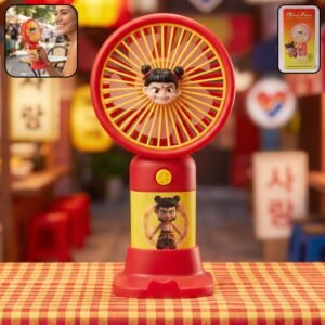 Fan-1_7d7a18f6-26f8-4fc0-9259-e5a0097acc8a.jpg Cute Cartoon Character Mini Fan – Portable & Rechargeable for Kids
