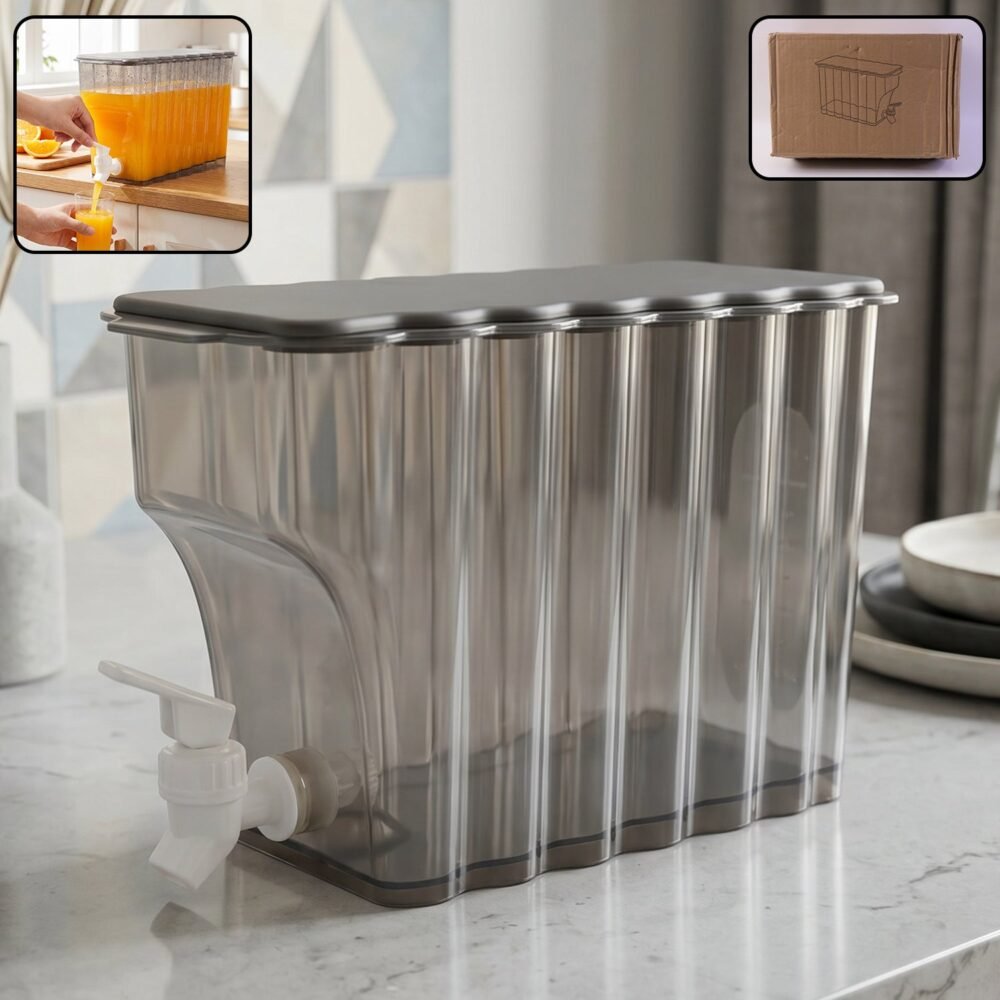 Faucet-Juice-Water-Pitcher-Dispenser-1.jpg Water Jug with Tap Dispenser – 3.6 Litre Compact Plastic Design