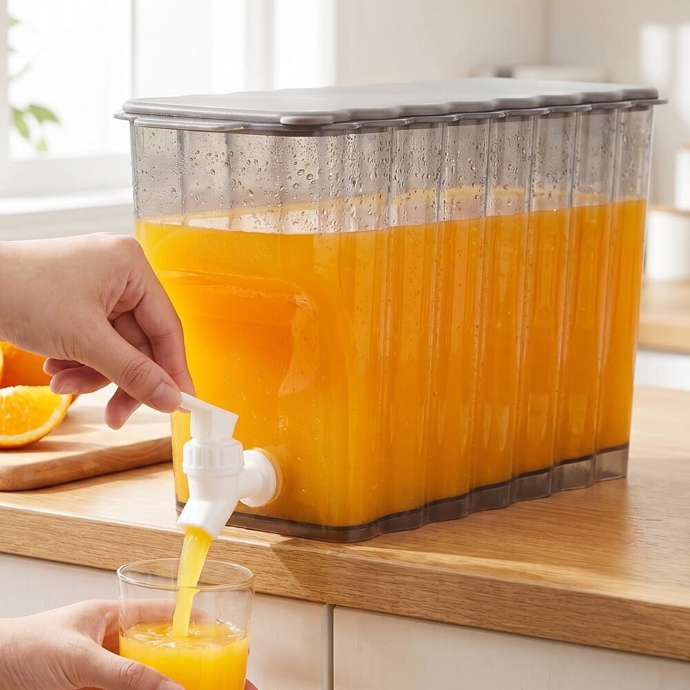 Faucet-Juice-Water-Pitcher-Dispenser-3.jpg Water Jug with Tap Dispenser – 3.6 Litre Compact Plastic Design