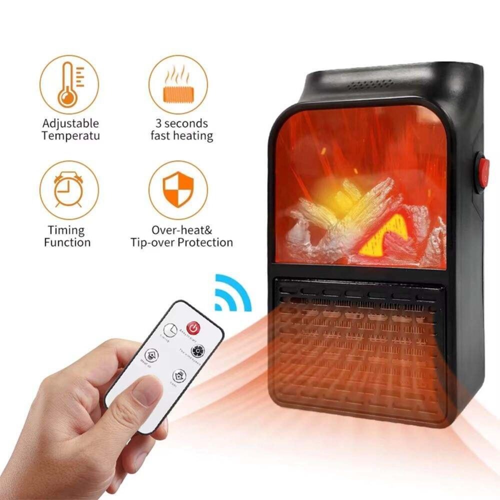 FlameHeater-05.jpg Electric Fireplace Heater ñ Realistic LED Flame |