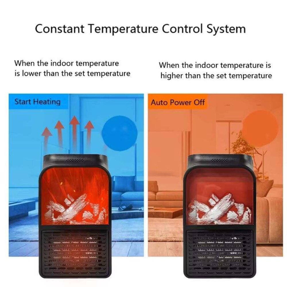FlameHeater-06.jpg Electric Fireplace Heater ñ Realistic LED Flame |