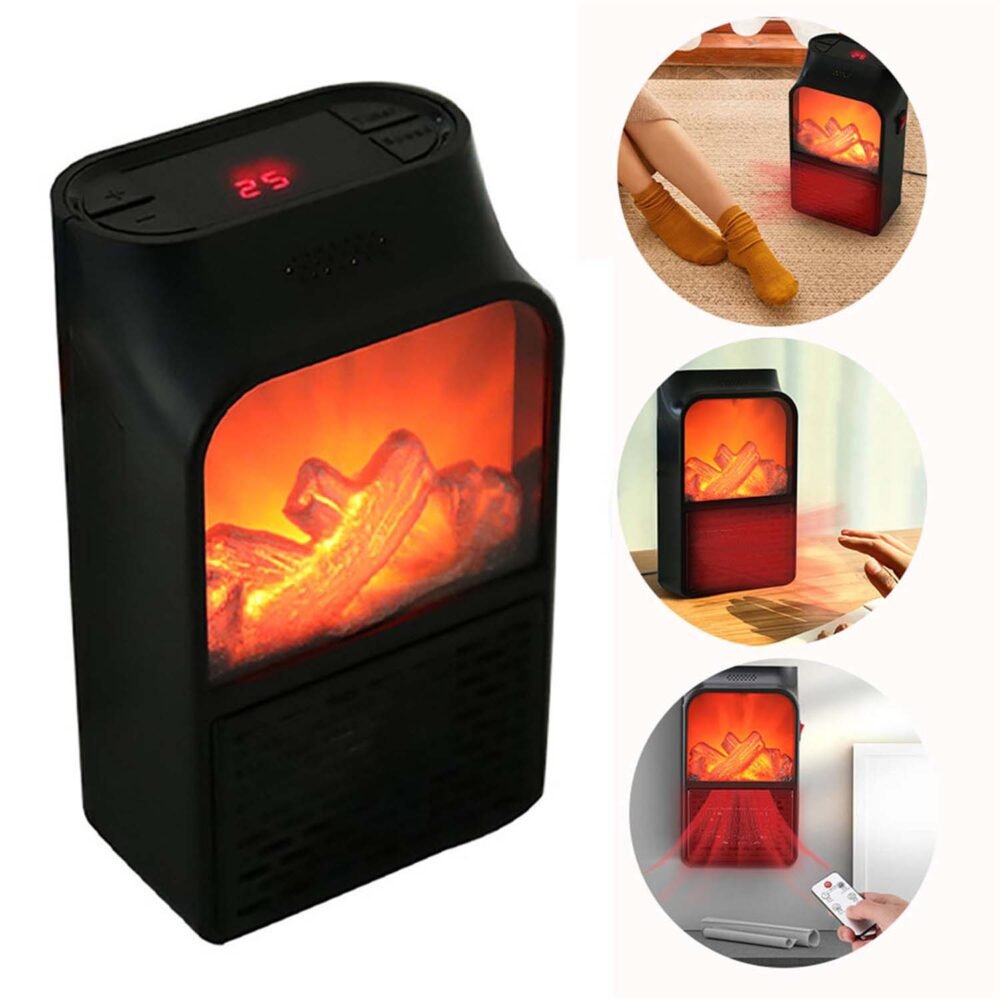 FlameHeater-07.jpg Electric Fireplace Heater ñ Realistic LED Flame |