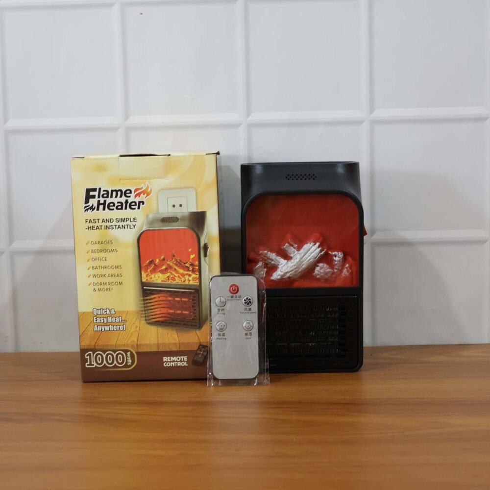 FlameHeater-live.jpg Electric Fireplace Heater ñ Realistic LED Flame |