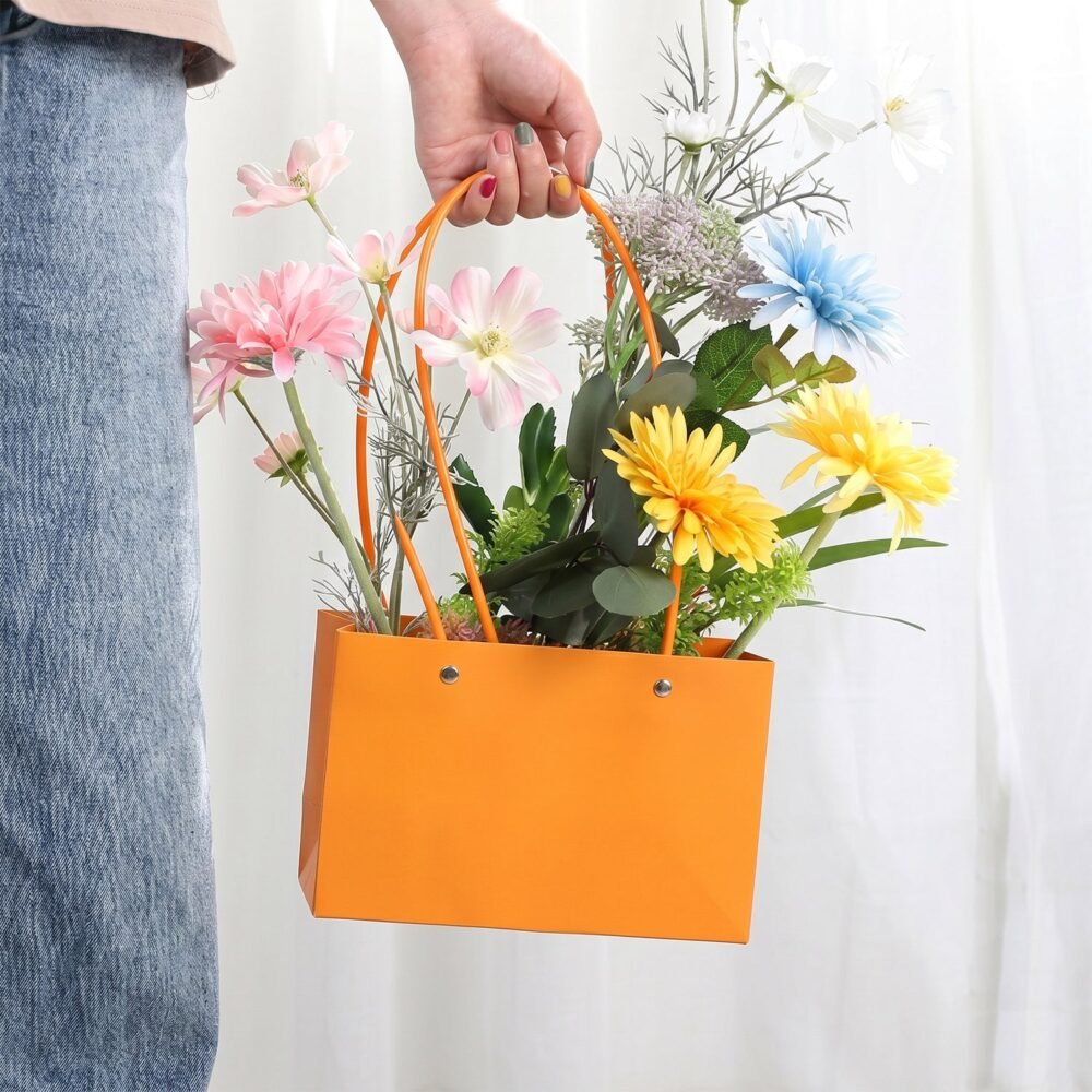 Foldable Flower Packaging Bag – Waterproof & Elegant Handle