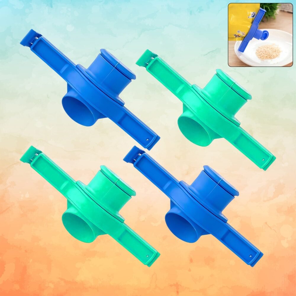 Food-bag-clip-01.jpg Food Pouch Sealer Clip – 4 Pc Set with Pour Spout