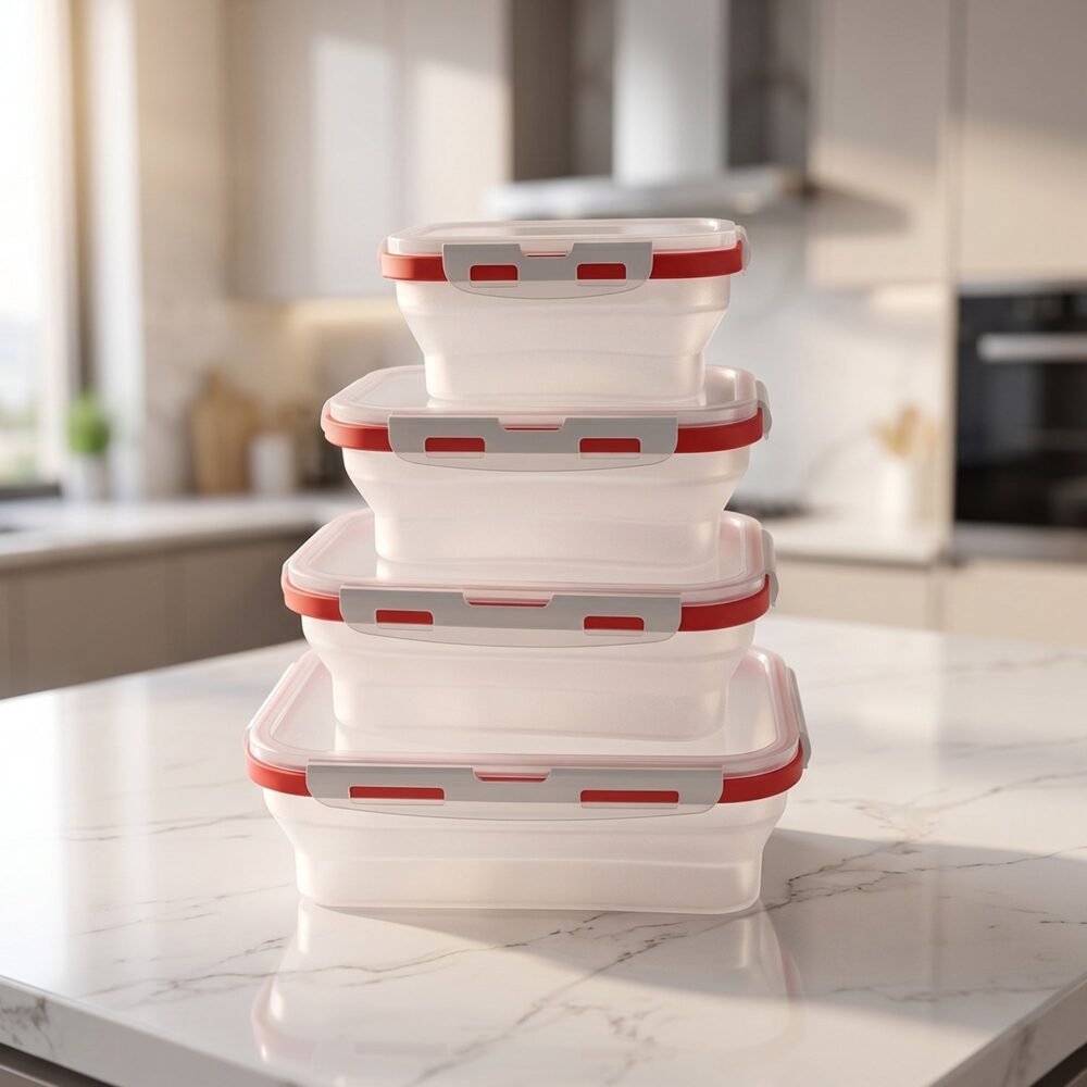 Collapsible Food Storage Container Set – Space-Saving & Airtight