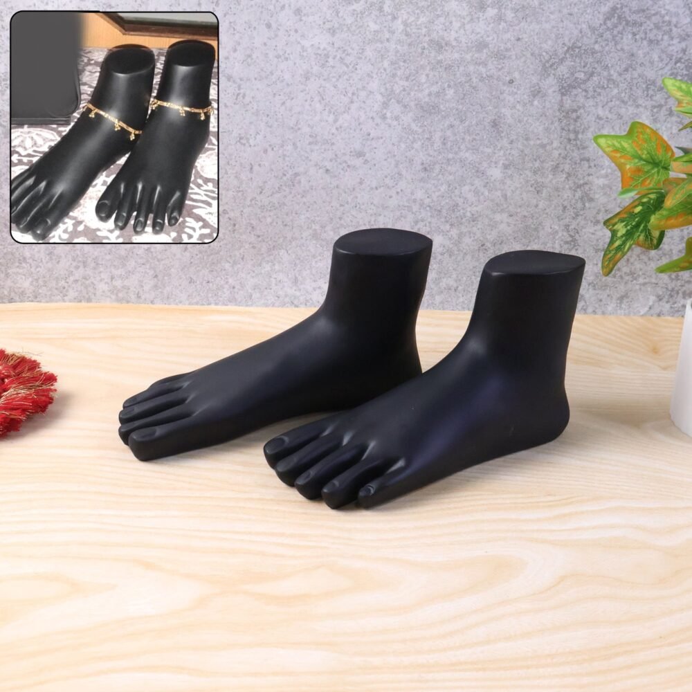 Foot Mannequin Display Stand Pair – Premium Black for Jewellery