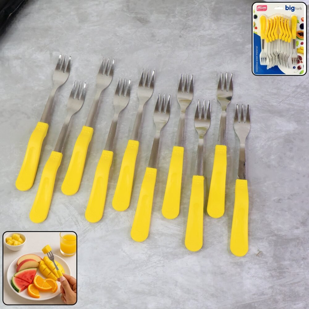Stainless Steel Big Fork Set – Durable 10-Piece Dining Forks