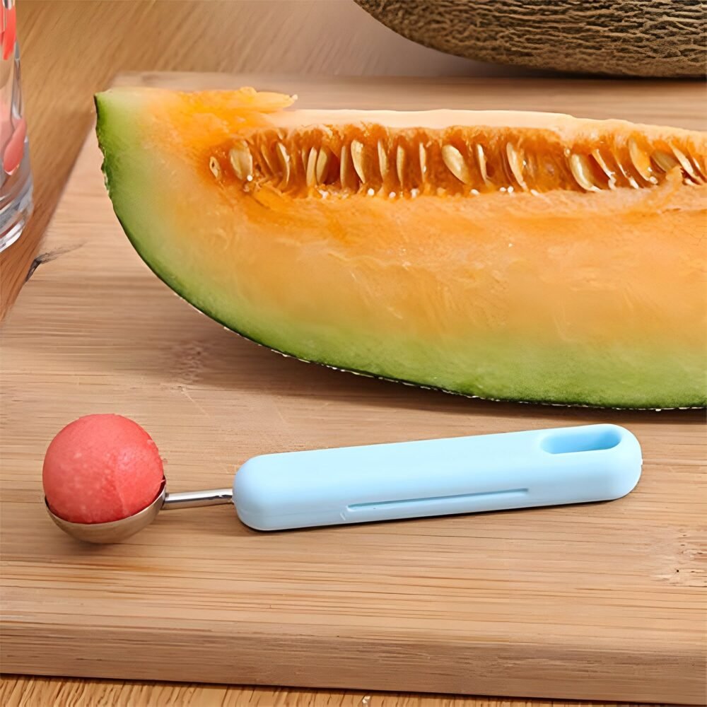 FruitPeeler-05.jpg Melon Baller – Multi-Function Fruit Cutter with Silicone Handle