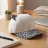 Cat Ear Fur Cap – Trendy Winter Headwear with Printed Visor