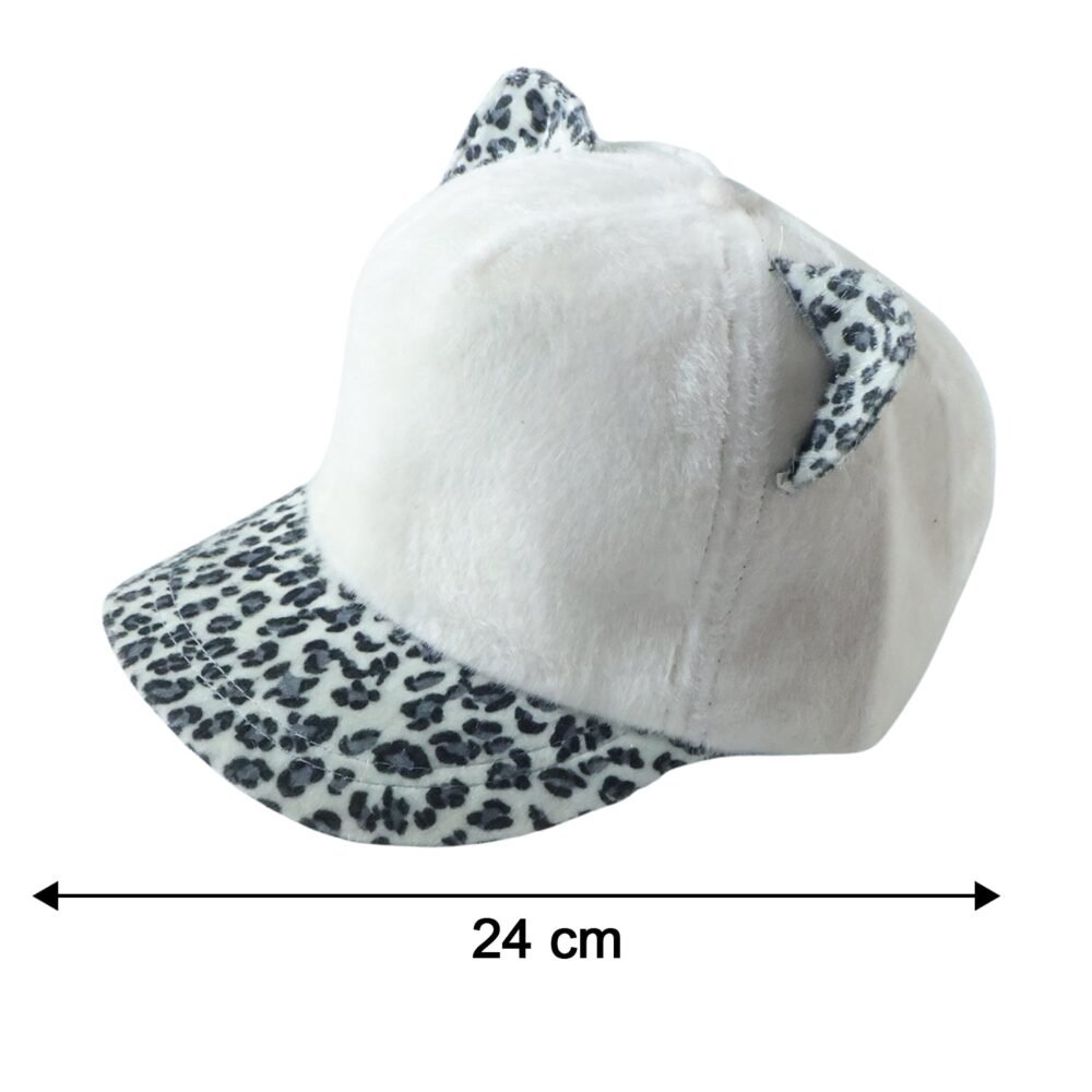 Cat Ear Fur Cap – Trendy Winter Headwear with Printed Visor