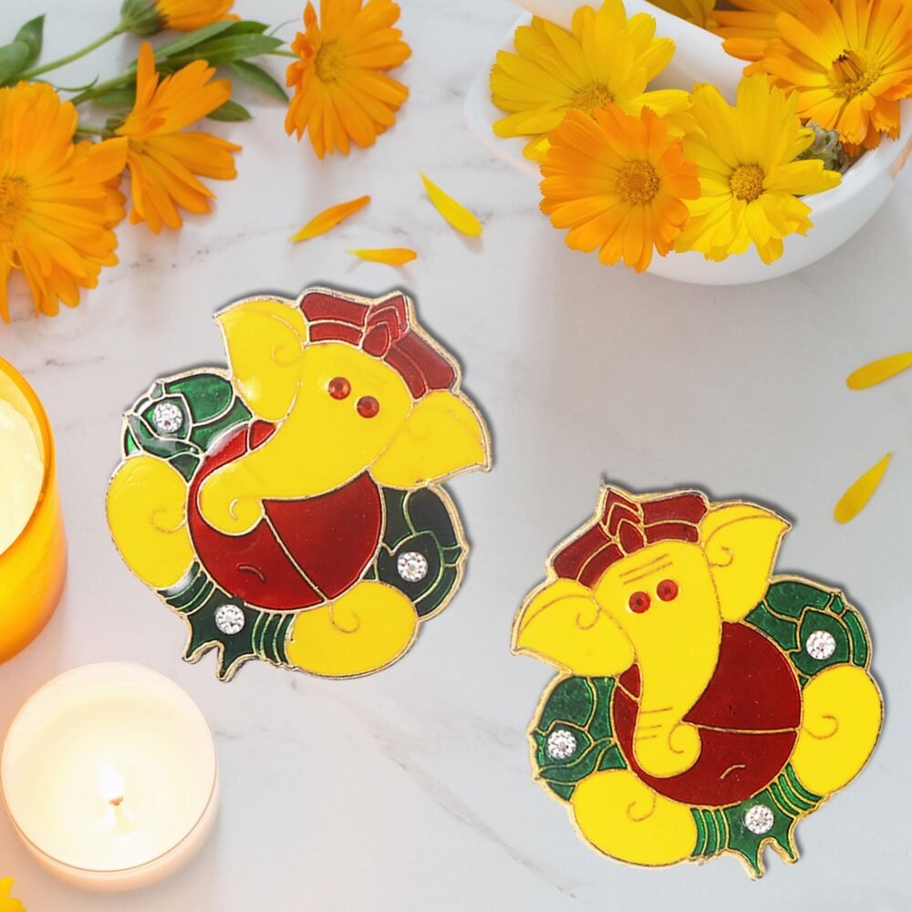 GaneshJi-05.jpg Lord Ganesha Wall Hanging Stickers – Set of 2 Vibrant Decor