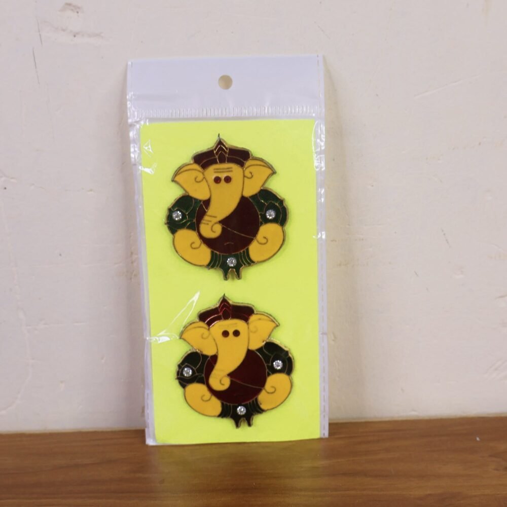 GaneshJi-Liveimage.jpg Lord Ganesha Wall Hanging Stickers – Set of 2 Vibrant Decor