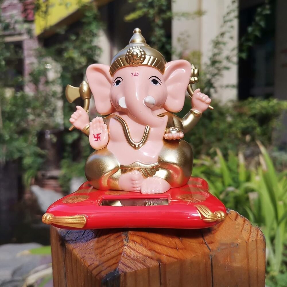 Solar-Powered Dancing Ganesha Idol – Eco-Friendly Spiritual Décor