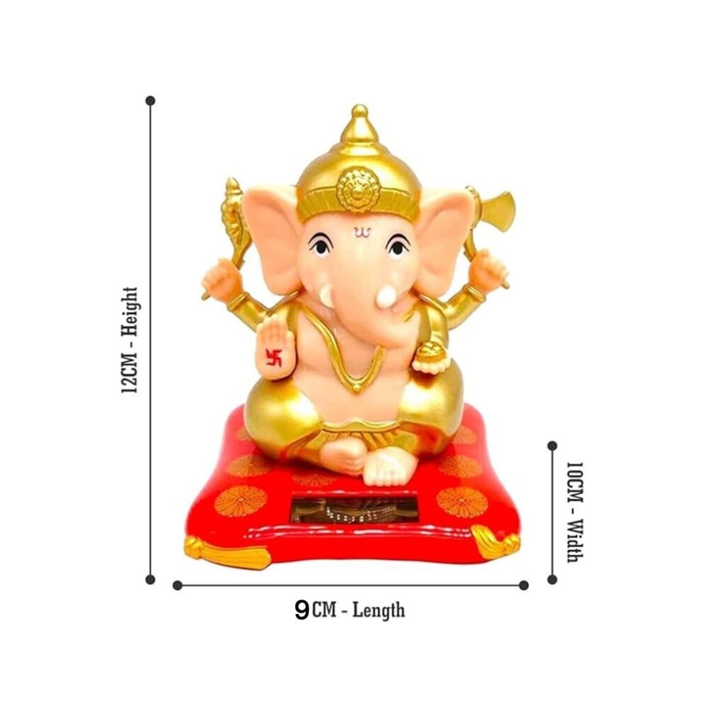 Solar-Powered Dancing Ganesha Idol – Eco-Friendly Spiritual Décor