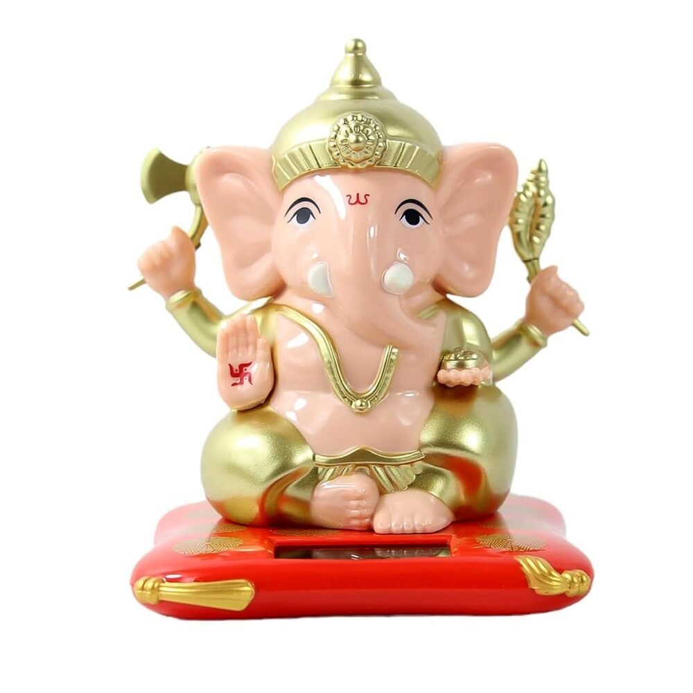 Solar-Powered Dancing Ganesha Idol – Eco-Friendly Spiritual Décor
