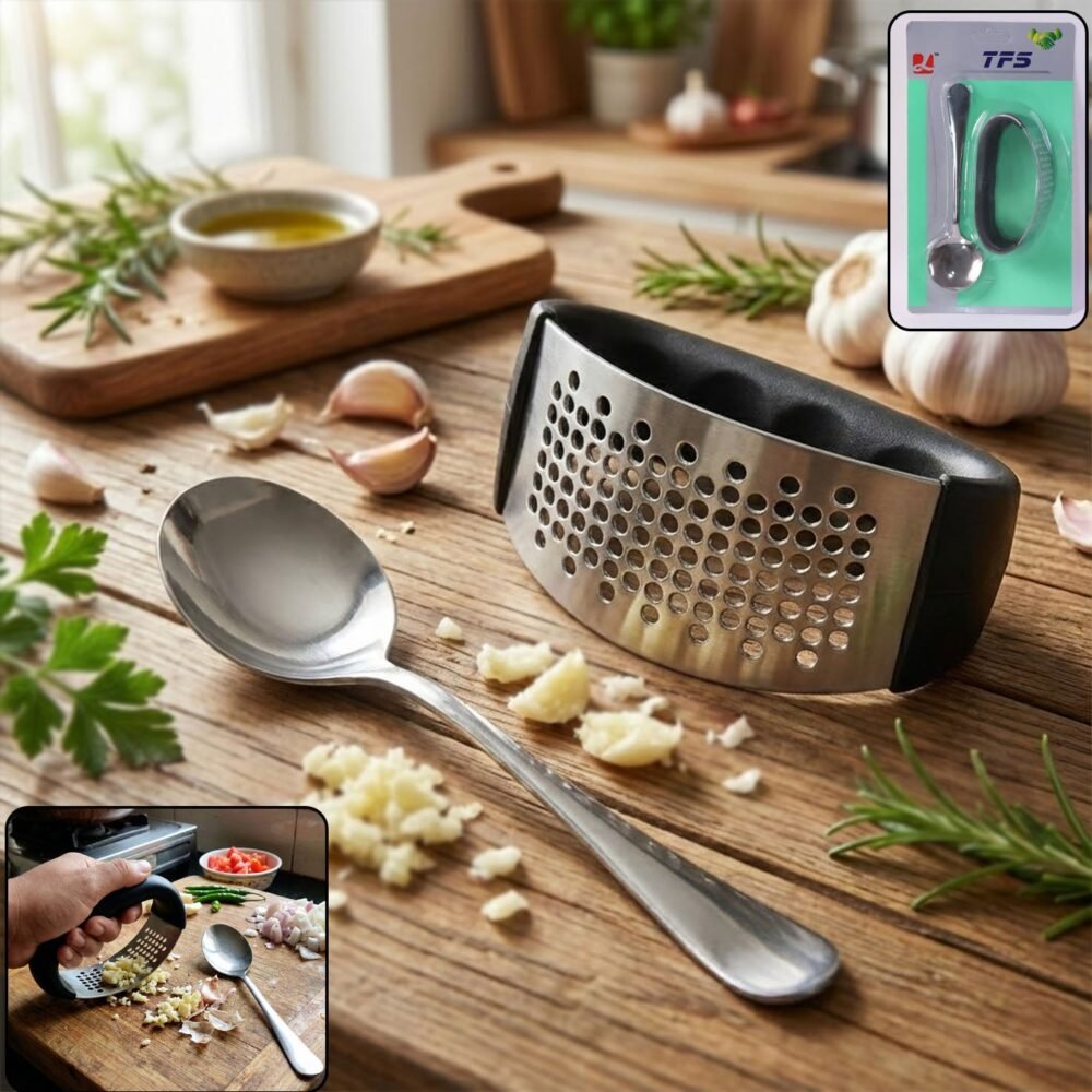 Garlic Press Tool – Heavy-Duty & Ergonomic Kitchen Set