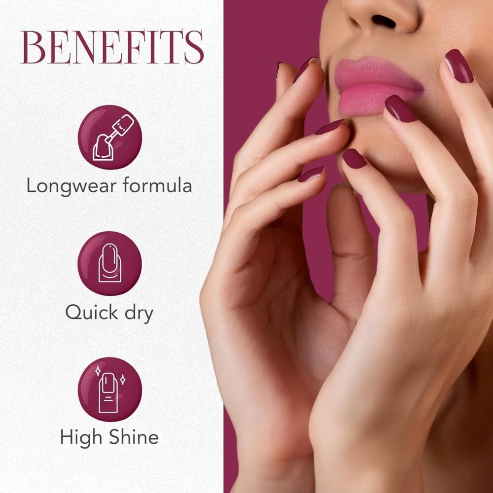Burgundy Plum Gel Nail Polish – Long-Lasting Rich Color
