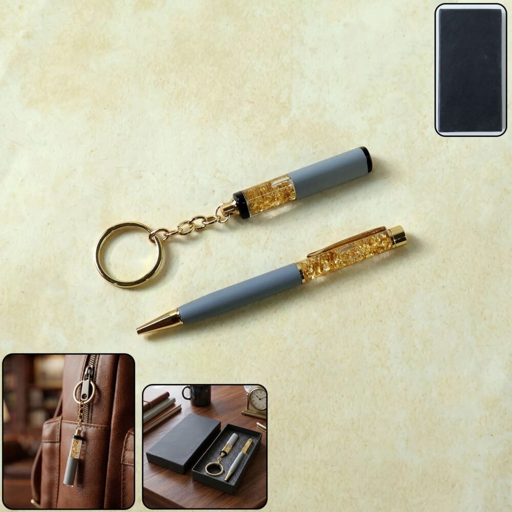 GiftCombo-WOSKU-01.jpg Premium 2 In 1 Keychain and Pen – Stylish Office Gift Set