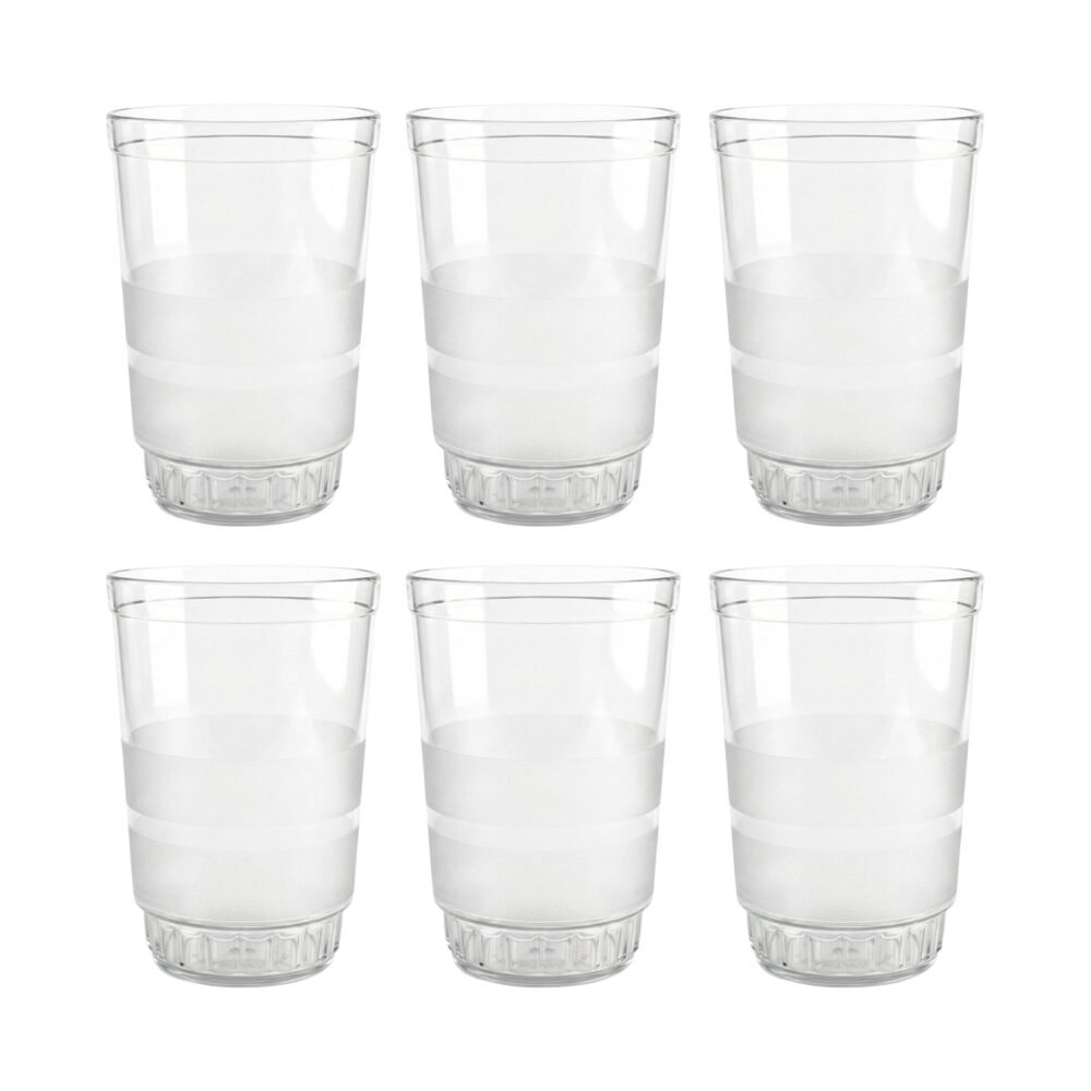 Glass-05_1a4ccd43-0771-47c3-9154-10cb3340993d.jpg Janta Drinking Glass Set – 6 Pc with Frosted Grip, 300ml Each