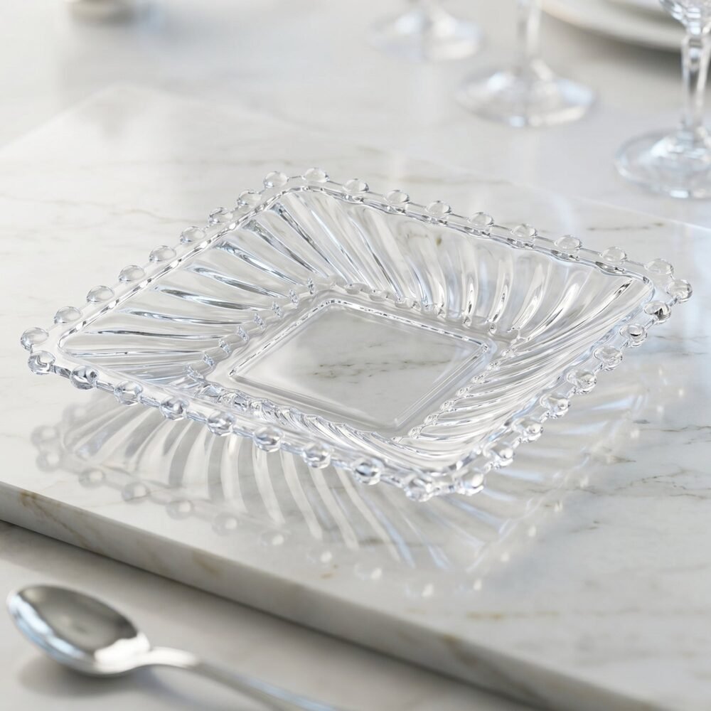 Glassware Serving Set – Elegant 12-Piece Snack & Dessert Plate Collection