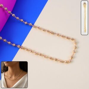 Gold-Plated-01.jpg Gold Tone Beaded Necklace Chain – Elegant Classic Design for Women