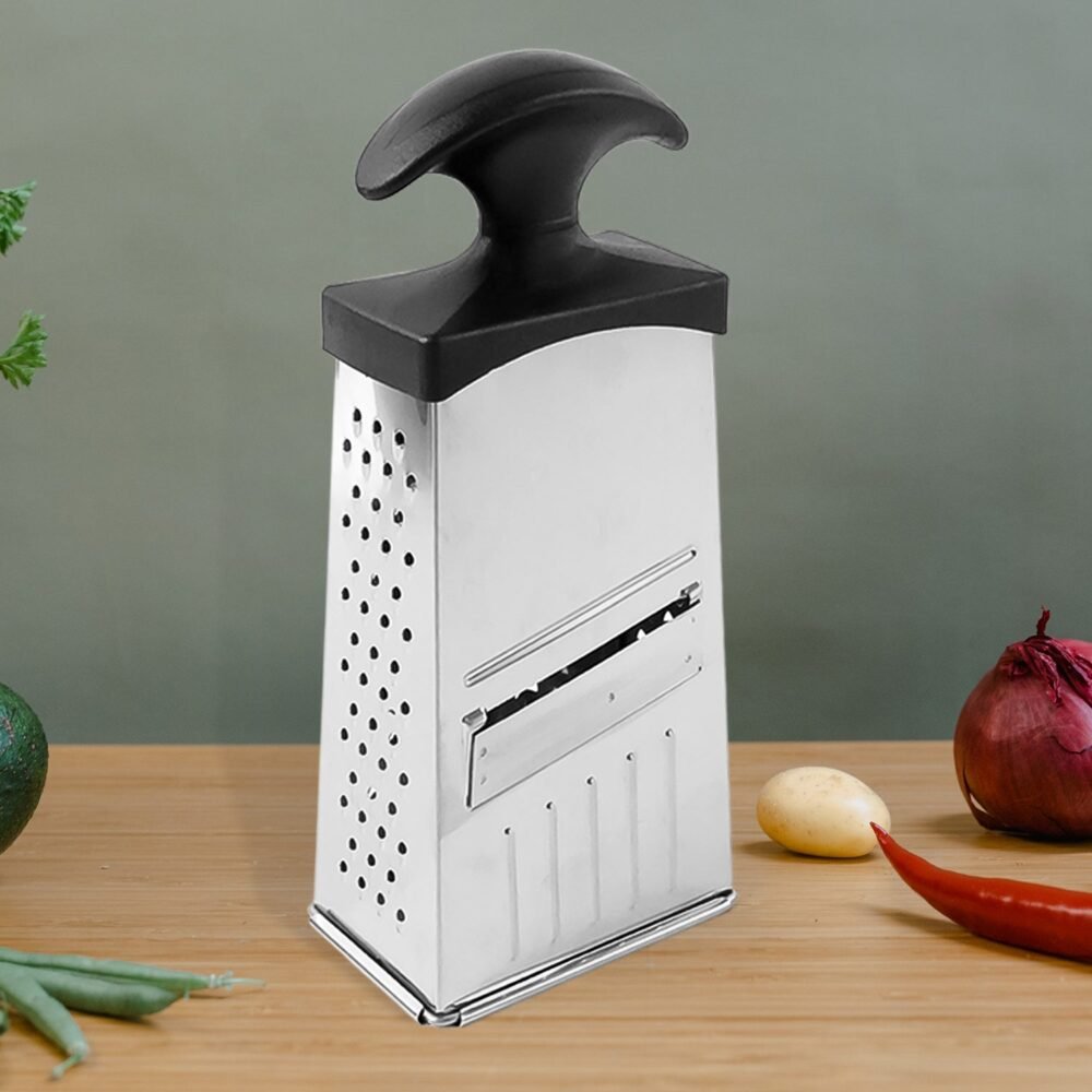 Grater-02.jpg Stainless Steel 4-in-1 Grater & Slicer – Multipurpose Kitchen Tool