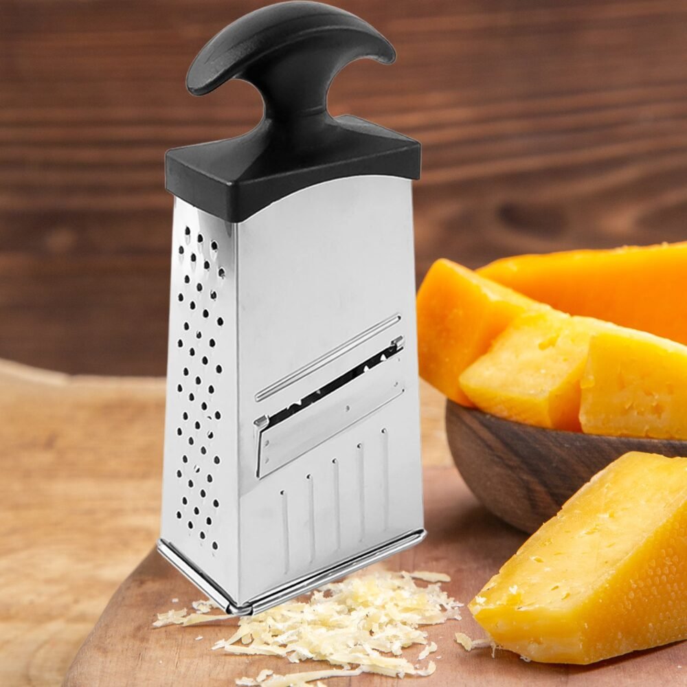 Grater-04.jpg Stainless Steel 4-in-1 Grater & Slicer – Multipurpose Kitchen Tool