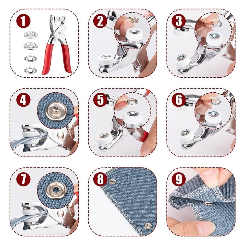 Snap Button Plier Kit – Heavy Duty with 100+ Assorted Studs