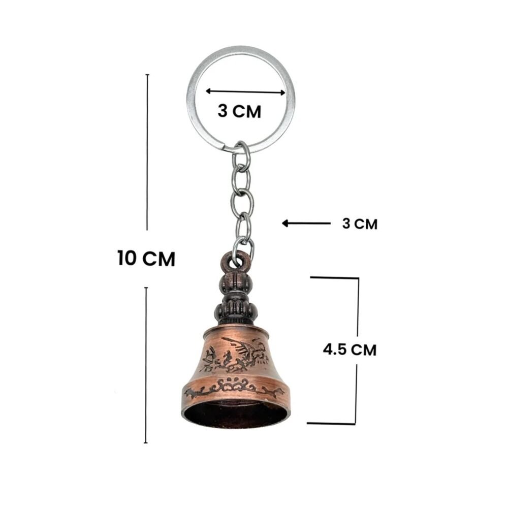 GuardianBellKeychain-size.jpg Bell Shape Mini Metal Keychain – Stylish Durable Key Holder