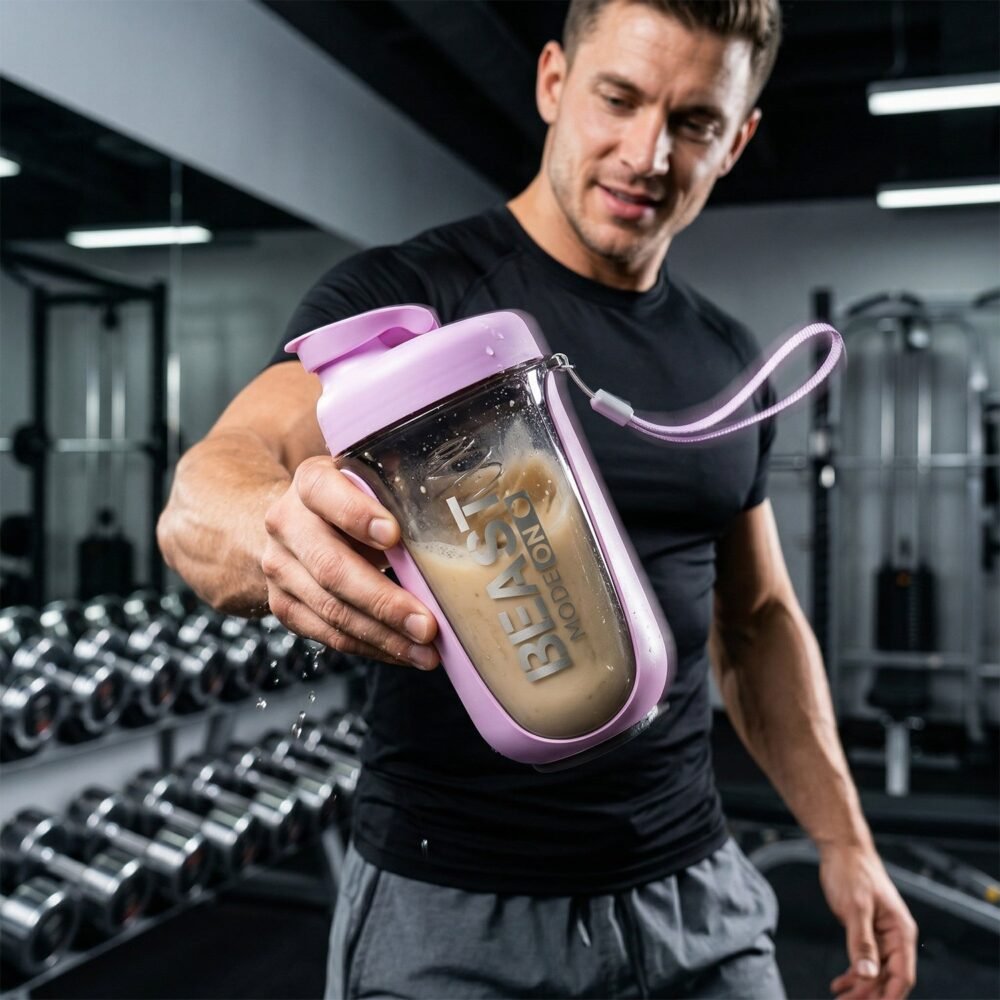 Gym Shaker Bottle – Leak Proof, 500ml for Protein & Hydration