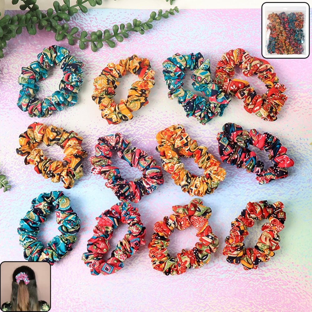 Hair-Scrunchies-01.jpg Printed Fabric Hair Scrunchies – Set of 12 Stylish Prints