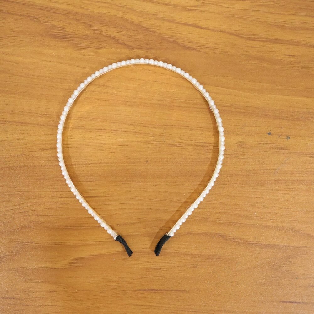 Pearl Beaded Hair Band – Elegant Slim Golden Metal Headband