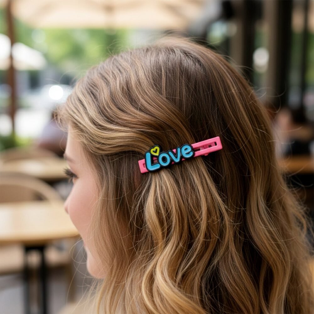 HairClip03.jpg Decorative Hair Clip Set – Stylish Text Design, Pack of 4