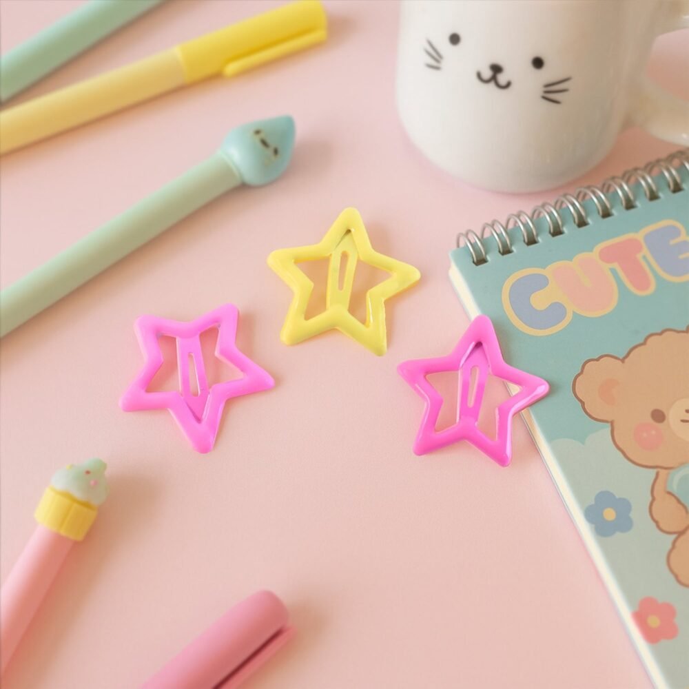 Star-Shaped Hair Clips – Pack of 3 Trendy Barrettes for Girls