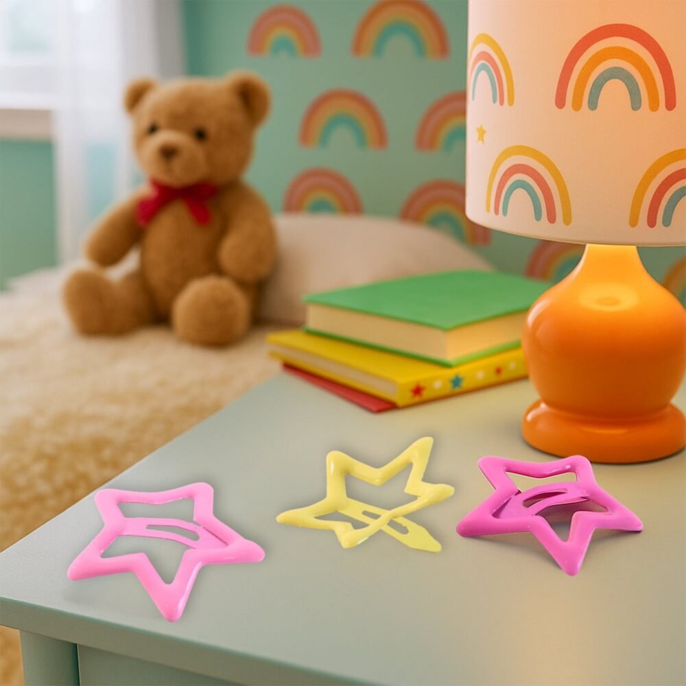 Star-Shaped Hair Clips – Pack of 3 Trendy Barrettes for Girls