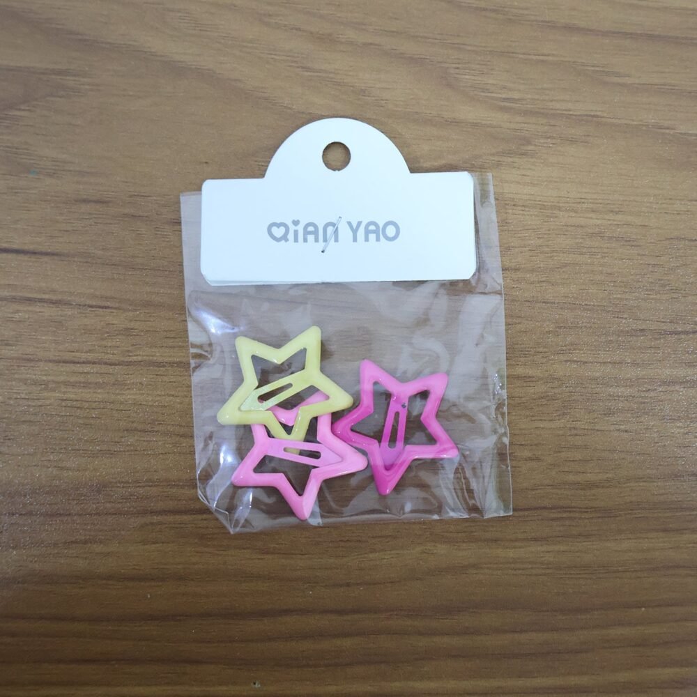 Star-Shaped Hair Clips – Pack of 3 Trendy Barrettes for Girls
