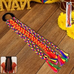 HairString-WOSKU-01.jpg Multicolor Braided Hair Extension with Tassels – Festive & Lightweight